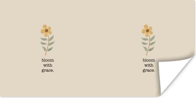 Poster Quotes - Spreuken - Bloom with grace - 80x40 cm