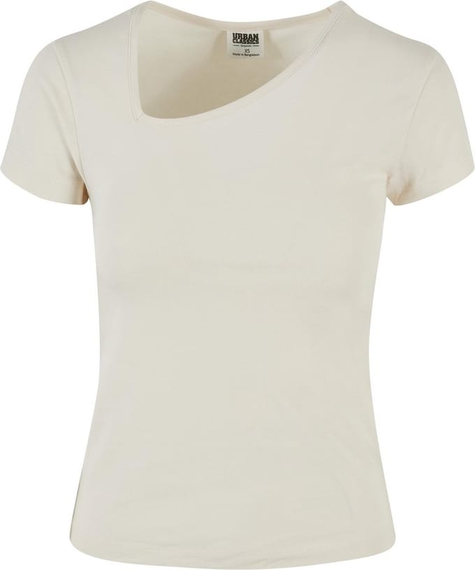 Urban Classics - Organic Asymmetric Neckline Top - S - Ivoorkleurig