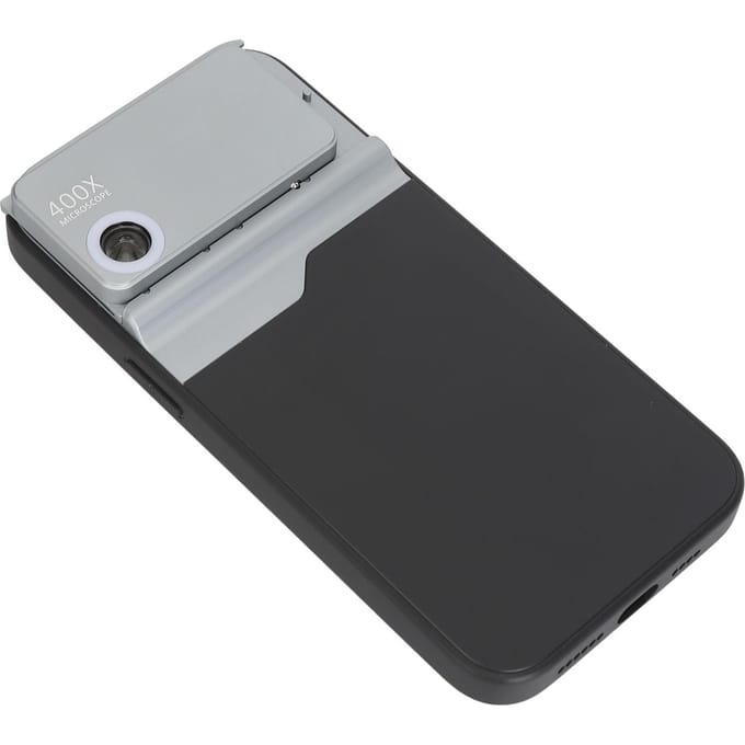 400X Telefoonmicroscoop met LED-licht HD Optische Lens Mobiele Telefoon Mini Zakmicroscoop voor IPhone gray