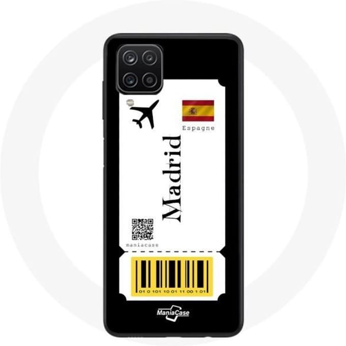 Coque Samsung Galaxy A12 Billet d'avion Madrid