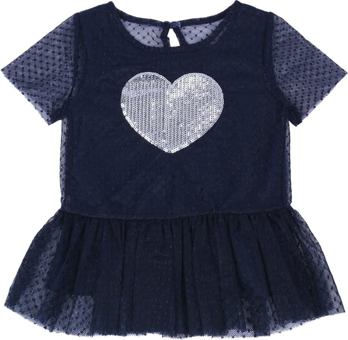 Marineblauwe blouse met ruches