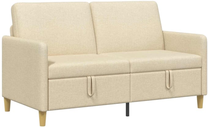 vidaXL - Sofa - met - Opbergruimte - Crèmekleurig - 152 - x - 78 - x - 87 - cm - Polyester