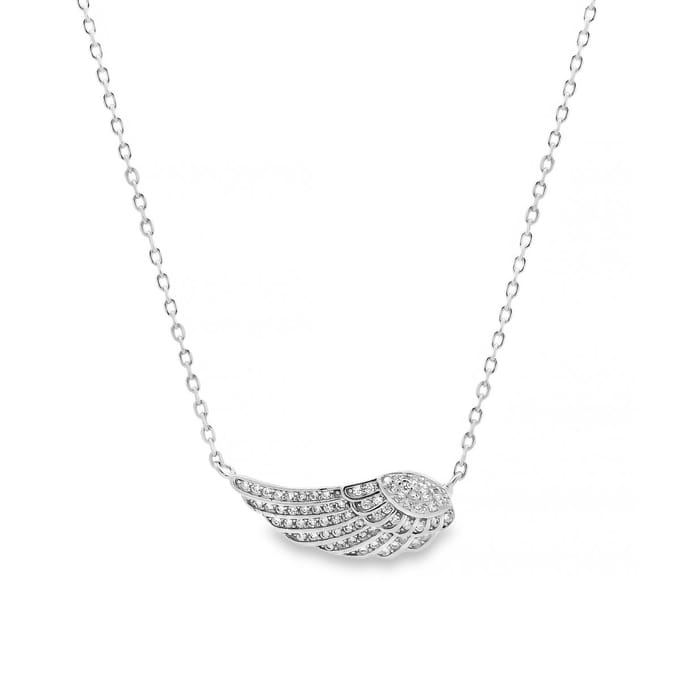 Juwelier Zwartevalk zilveren (gerhodineerd) vleugel ketting - 25.224