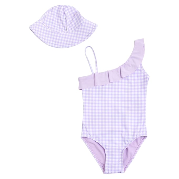 Threadbare Eendelig zwempak voor meisjes (Paars)