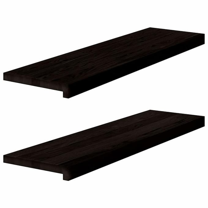 vidaXL - Traptreden - 2 - st - 90x30x2 - cm - massief - eikenhout - bruin-zwart