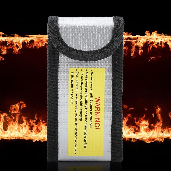Brandwerende Hittebestendige Batterij Beschermhoes Tas gray