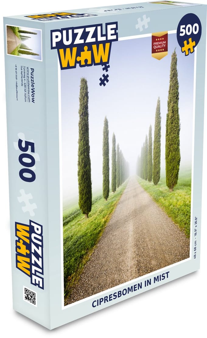 Puzzel Boom - Mist - Toscane - Cipres - Legpuzzel - Puzzel 500 stukjes