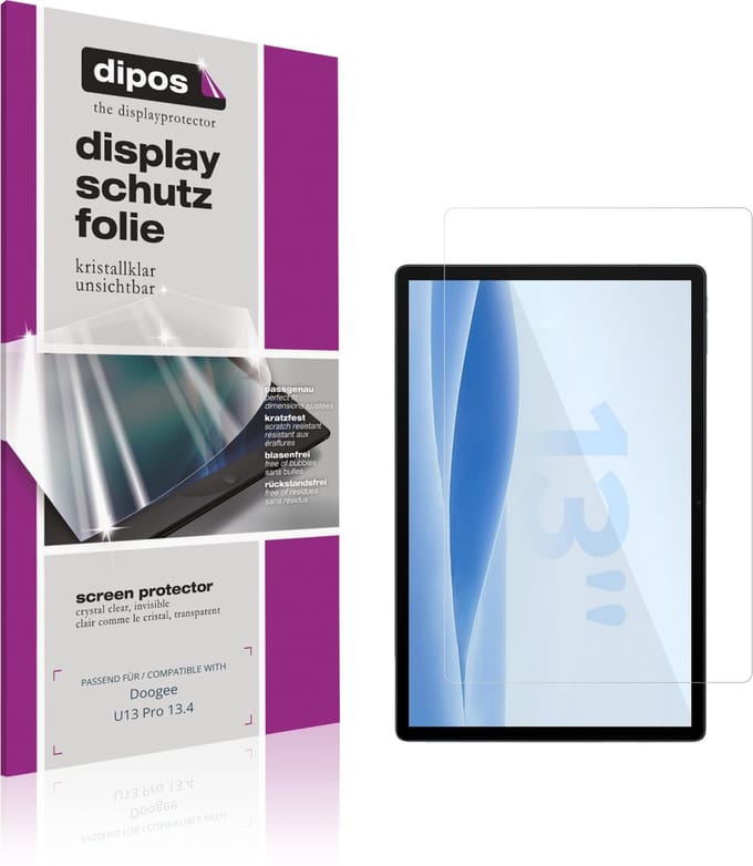 dipos – 2x Beschermfolie geschikt voor Doogee U13 Pro 13.4 | Krasbestendige & heldere Screenprotector Ultra-Thin