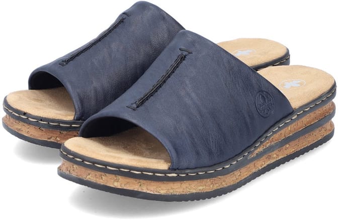 Rieker Dames Pantoletten Slipper 62905-14 Blauw