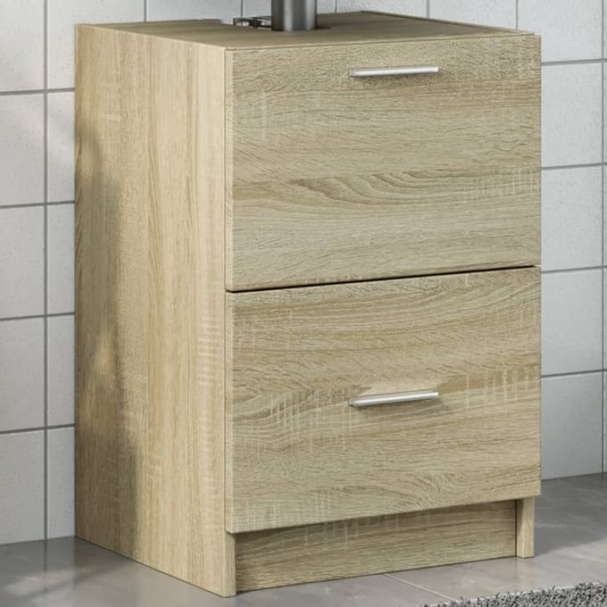 vidaXL - Wastafelkast - 40x37x59 - cm - bewerkt - hout - sonoma - eikenkleurig