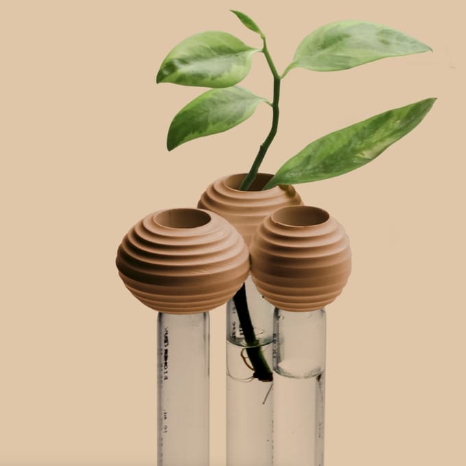Qualy Mushroom Vase W70xL75xH125mm Brown