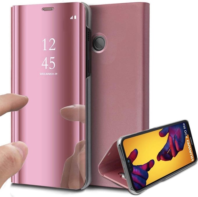 Hoesje geschikt voor Huawei P20 Lite - Book Case Spiegel Roségoud