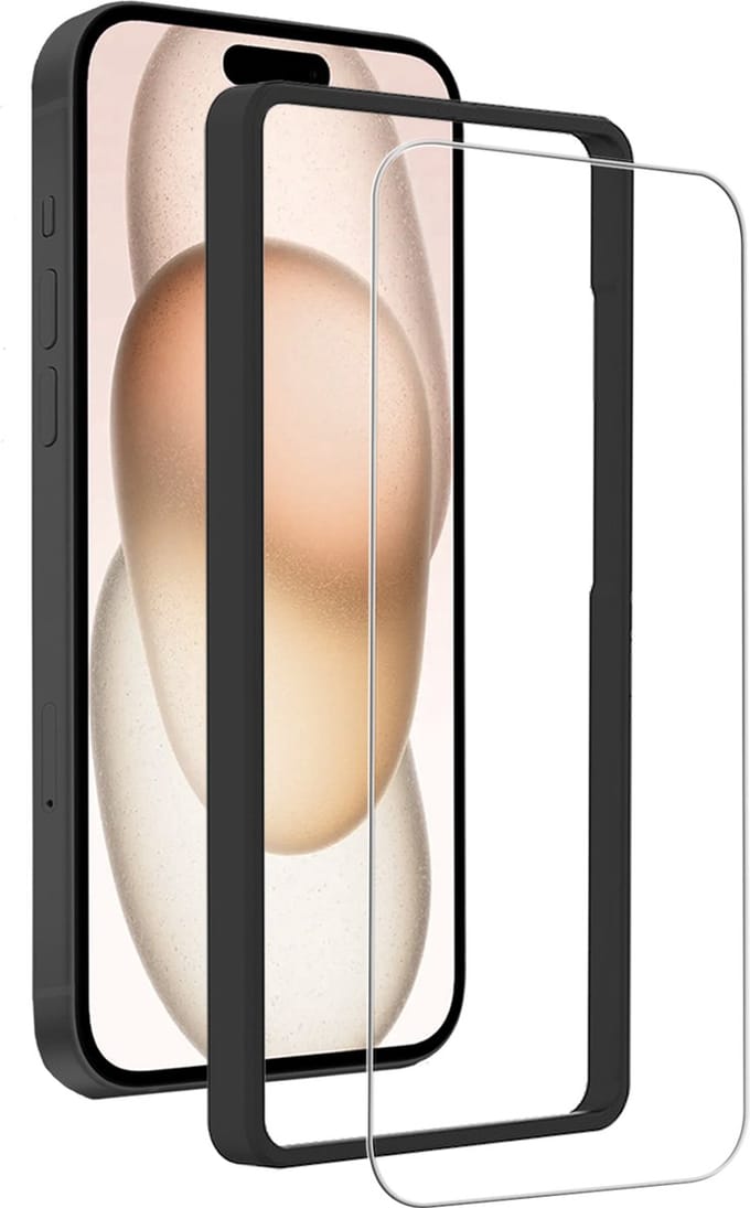 Screenprotector - Geschikt voor Apple iPhone 15 Plus - Met Installatie Frame - Gehard Glas - Beschermglas - Tempered Glass - Screen Protector