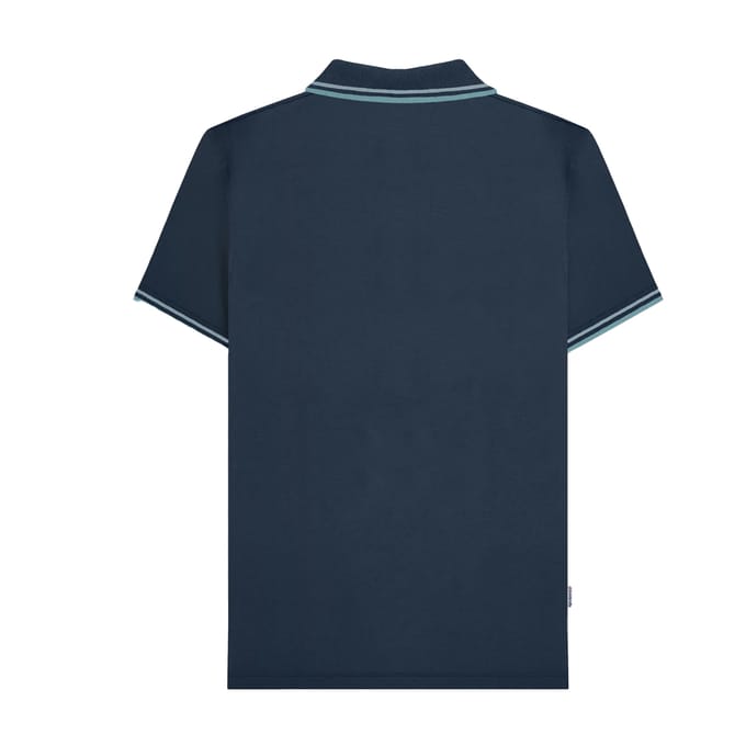 Lambretta Heren SS24 Houndstooth Poloshirt (Marine)