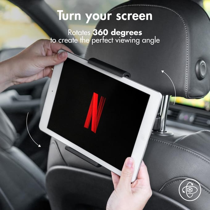 imoshion Tablet Houder Auto voor Hoofdsteun - Verstelbaar en 360° Draaibaar - Universeel - Auto Accessories