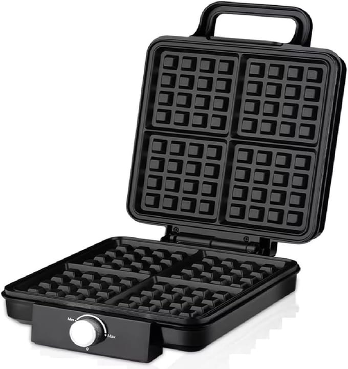Wafelijzer - Eiercake Maker - Ontbijt Maken - Dubbele Verwarming - 1500W - Zwart