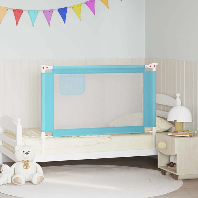 vidaXL Bedhekje peuter 120x25 cm stof blauw