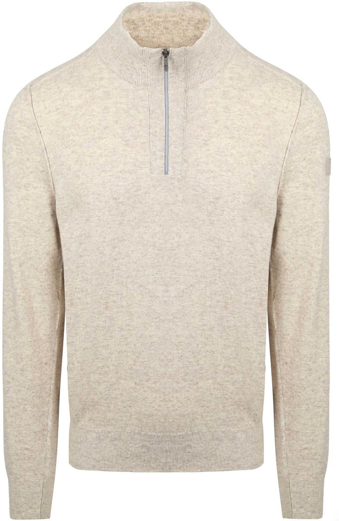 State Of Art Half Zip Trui Wool Blend Melange Greige - Maat XL - Heren - Pullovers