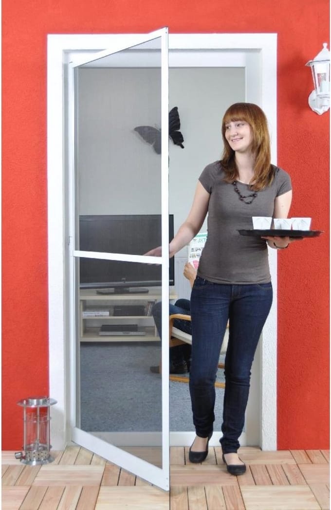 Vliegenhor voor deur als bouwset - Professionele insectenbescherming 100 x 210 cm