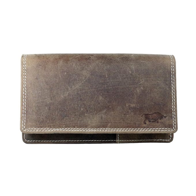 Lederen Dames Portemonnee Cognac - Ideale Dames Portemonnee Cognac Leer - 19 Pasjes