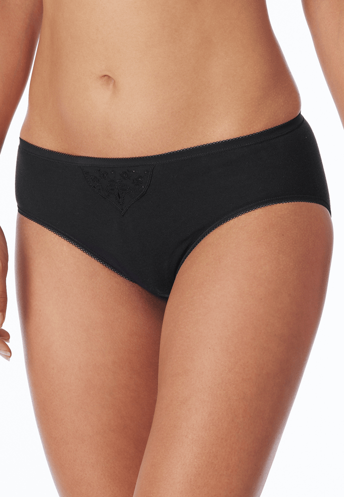 Schiesser Tai Slip 2 Pack - Cotton Essentials Dames Onderbroek - zwart