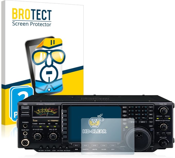 BROTECT - Screenprotector voor Icom IC-756 Pro III - Folie Beschermfolie transparant 2 Stuks