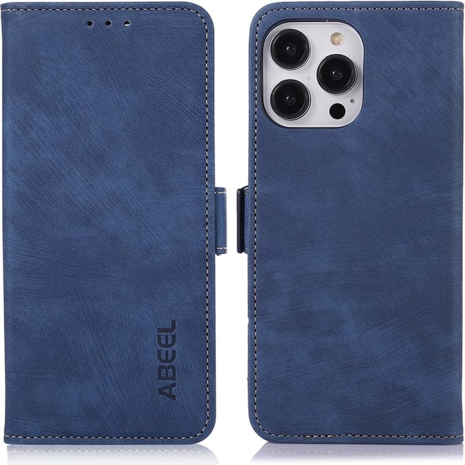 Abeel-iPhone 15 Pro Max - Lederlook - Bookcase - Blauw