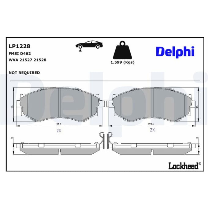Remblokkenset, schijfrem DELPHI LP1228