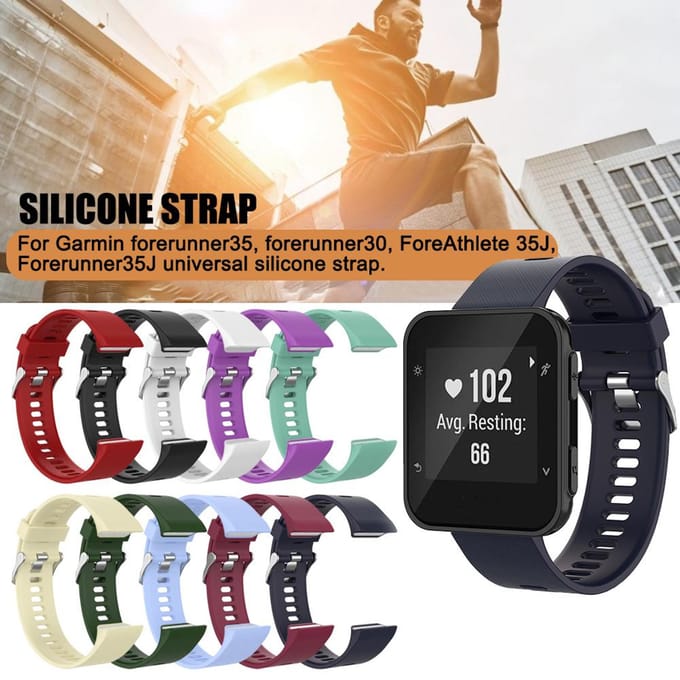 Bracelet de Sport en Silicone pour Montre Garmin Forerunner35 Forerunner30 ForeAthlete 35J Forerunner35J Black orange