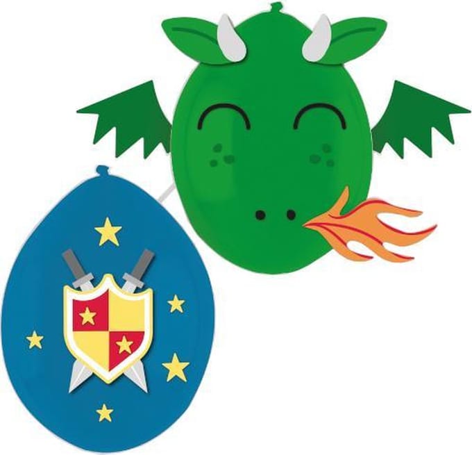 Amscan Ballonnen Knight 35,5 Cm Latex Blauw/groen 3 Stuks
