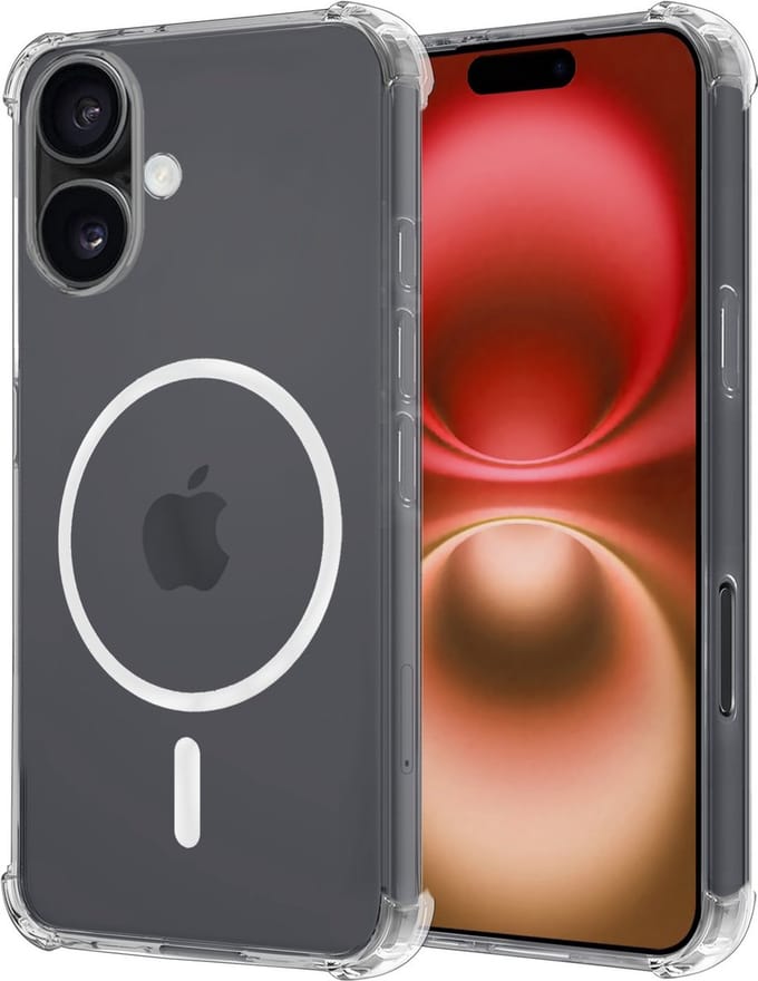 Hoesje - Geschikt voor Apple iPhone 16 Plus - Magsafe Compatible - Sterk & Shockproof - Back Cover - Shock Proof Case - Telefoon Hoes Shockproof - Transparant