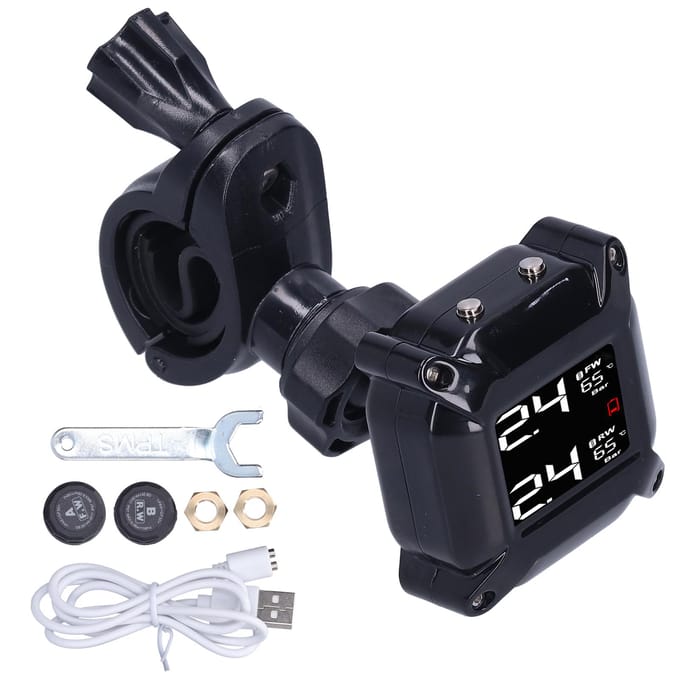 Système de Surveillance de la Pression des Pneus Chargement Magnétique USB avec Capteurs Universel pour Motos black