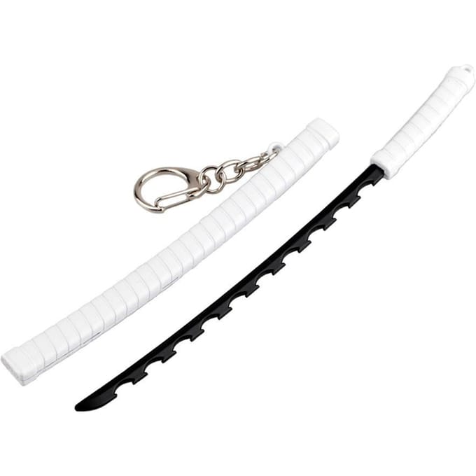 Japanse Anime Zwaard Sleutelhanger Mini Katana Sleutelhangers Anime Sleutelhanger Cosplay Hanger Cadeau white