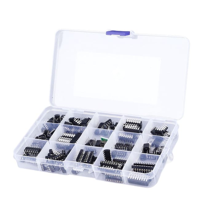 150 Stuks 10 Soorten Geïntegreerde Circuit Chip Platte Pin IC Chips Assortiment IC Chip Socket Adapter Kit