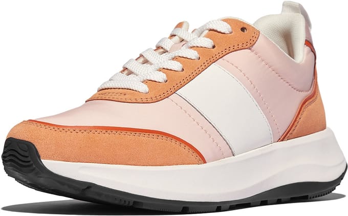 FitFlop F-Mode Flow Sneaker - Nylon & Suede Mix ROZE - Maat 36