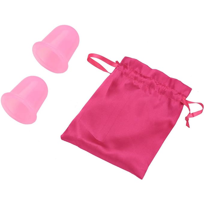 Lot de 2 ventouses de massage anti-cellulite en silicone (Rose) rose
