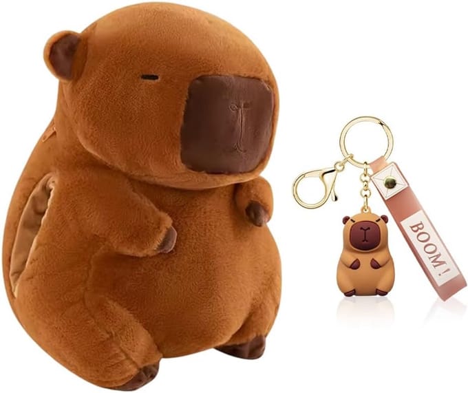 Capybara Handwarmer - Knuffel dier - Warmte en comfort - Traditionele warmwater verwarming - 26 x 26 x 12.6 cm