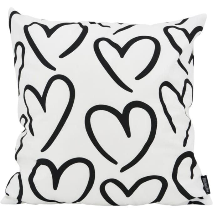 Gek op kussens! Sierkussen hartjes wit | 45 x 45 cm | katoen/polyester