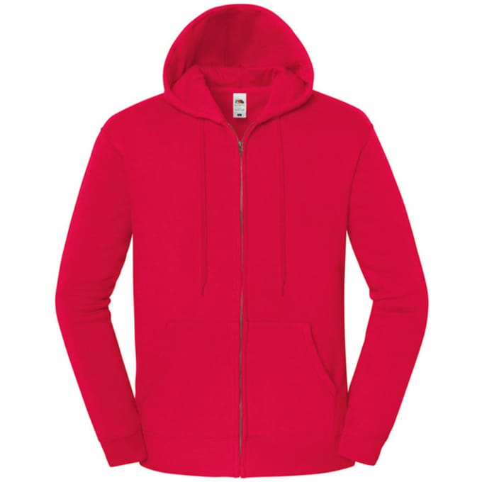 Fruit of the Loom Heren Iconic Premium Sweat Jacket met capuchon (Rood)