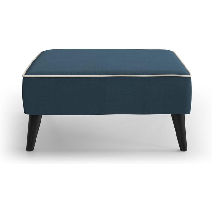 Hocker Zara linnen met contrast piping | NADUVI Collection