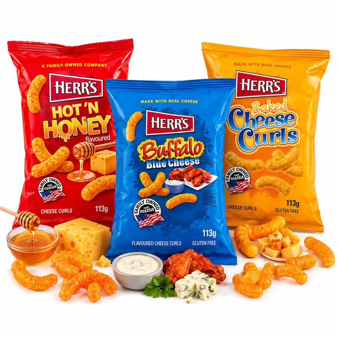 Herr’s Bold Triple Bites Baked Curls Box