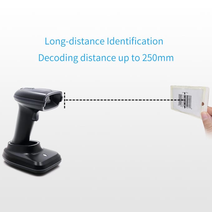 Lecteur de codes à barres portable 1D/2D/QR sans fil BT et lecteur de codes à barres filaire USB 2.4G capteur d'image CMOS gray