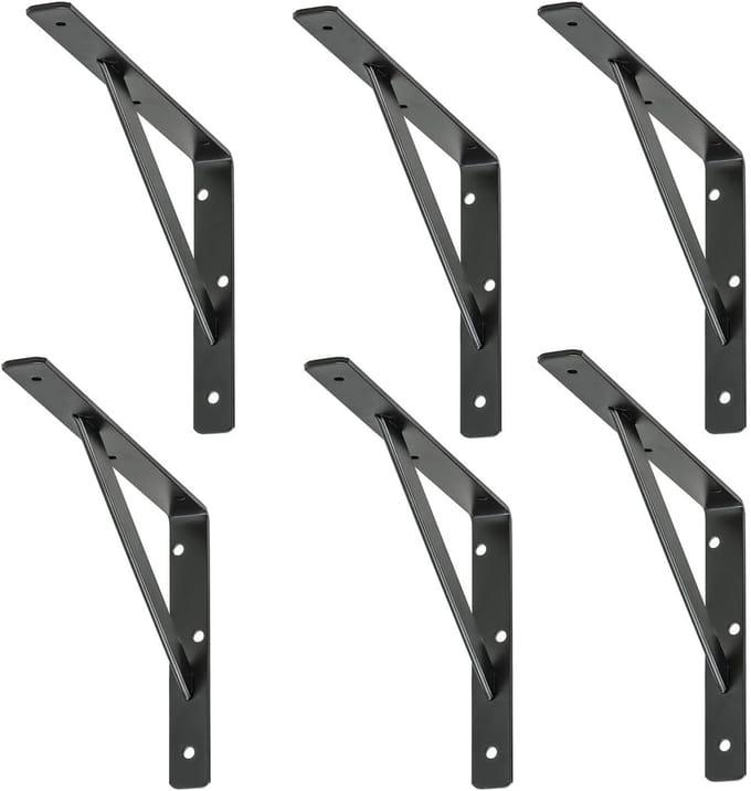 siwitec plankdrager 400 x 250 x 30 mm, zwart, set van 6, draagvermogen 150 kg, plankdrager, webconsole