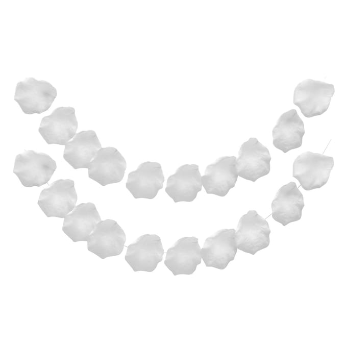 Chaks Rozenblaadjes slinger - 2x - wit - 10 bladeren - bruiloft/Valentijn - 180 cm - feest slinger -