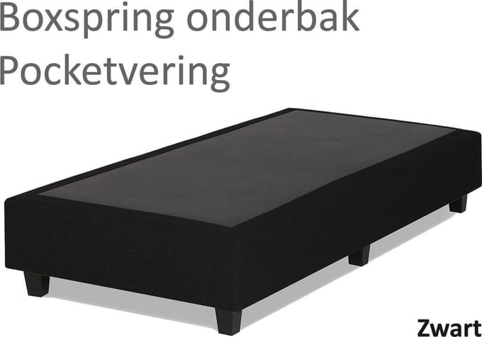 Boxspringonderbak Pocketvering, 80 x 210cm, Zwart | Losse boxspring | Boxspring bedbodem | Boxspring onderstel | Pocketboxspring | Boxspring zonder matras