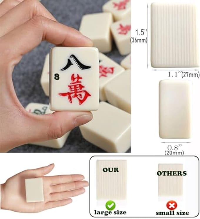 Chinese Mahjong Set met Draagtas en 144 Tegels