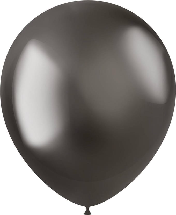 Folat - ballonnen Intense chrome grey 33 cm -10 stuks