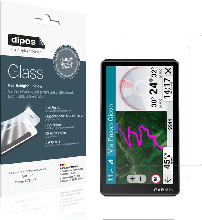 dipos – 2x Pantserfolie geschikt voor Garmin zumo XT3 6 Zoll | 9H Screenprotector