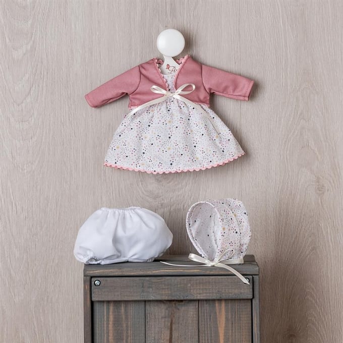 Asi poppenkleding jurk en muts Estrella - poppenoutfit multicolor.