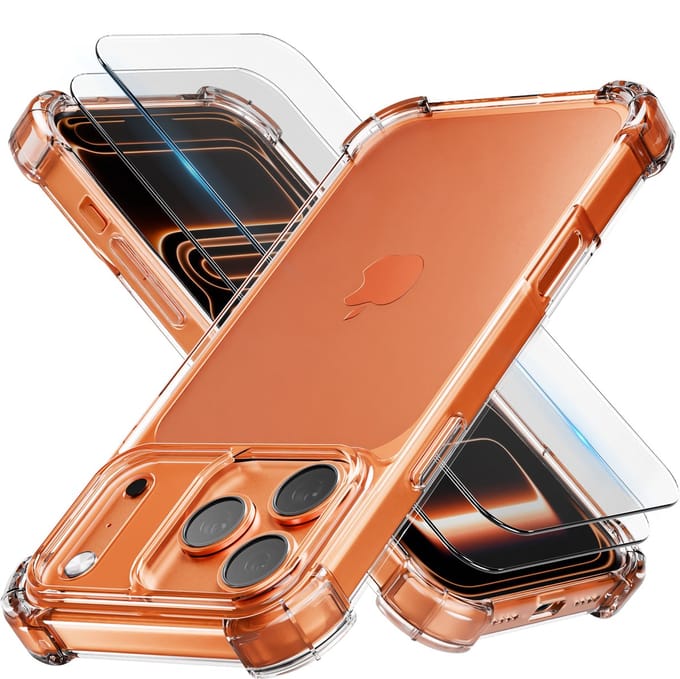 Hoesje - geschikt voor iPhone 17 Pro Max/18 Pro Max - Transparant - 2x screenprotector - beschermglas screen protector - Anti Shock hoes case